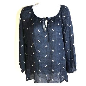 Lucky Brand blue blouse size medium